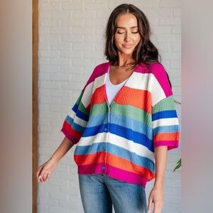 BiBi Bold Flirt Button Down Cardigan Size XL NEW